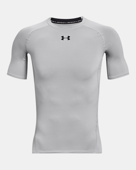 Men's UA HeatGear® Armour Short Sleeve Compression Shirt, Gray, pdpMainDesktop image number 4